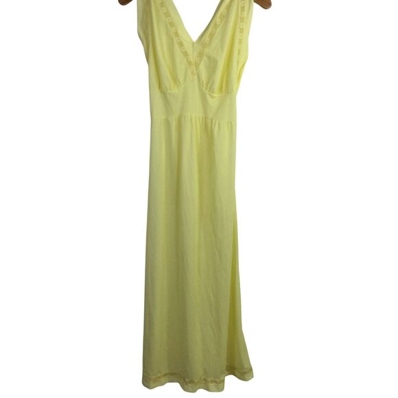 Lucy Larcom Other - Lucy Larcom Womens Nightgown Maxi Dress V-Neck Sleeveless Pleated Yellow Size 36
